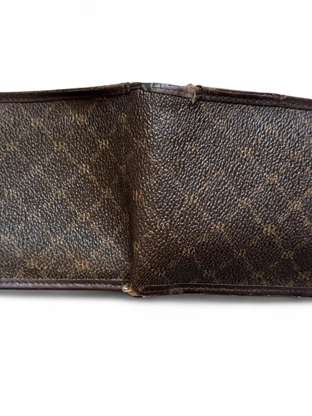 Rioni made in Italy Brown Monogram Leather Bi-Fold Wallet